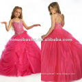 LL-0050 Lovely Halter Beaded Rhinestone Detail Ball Gown Sweep Train Wedding Dress Flower Girl Dress